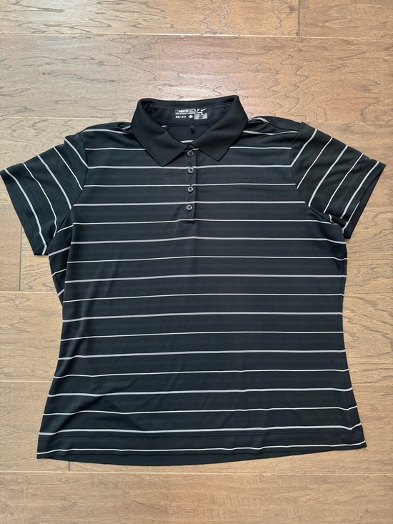 Nike Tops - Nike Golf Women’s Black Striped Polo Top